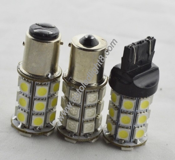 3156 3157 Pure White 27 SMD 5050 Stop Brake Turn Tail Car LED Light Bulb Lamp