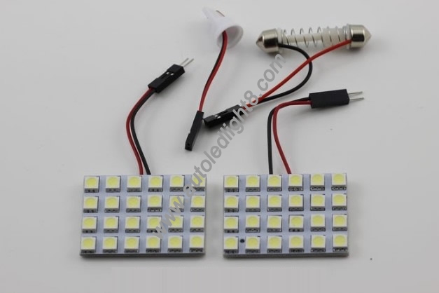 T10 BA9S Festoon Dome Panel 24SMD 5050 3 Chips LED Lights