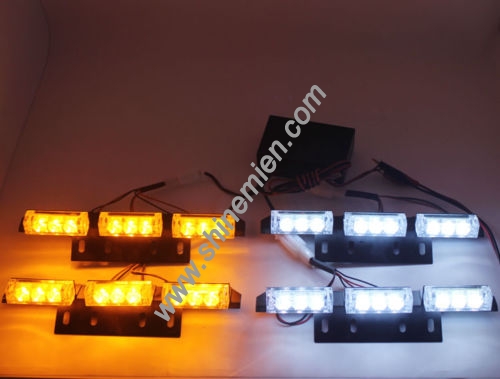 4 X 9 LED Amber/White Auto Van Truck Strobe Flash Light Grill emergency lights