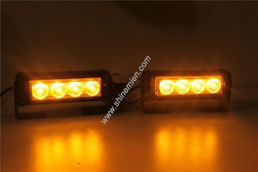 new 2x4 8LED Car Truck Strobe Emergency Flashing Hazard Grill lights amber  