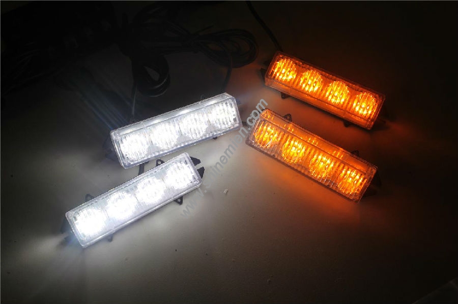  4x4 16 LED Car Truck Strobe Emergency Hazard Grill lights white amber