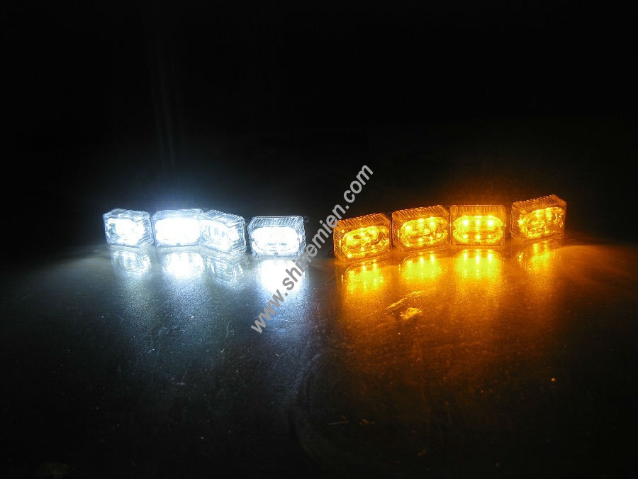 Led 8x3 Emergency Strobe Warning Flash High Power 1W Grill Light LightBar Amber White