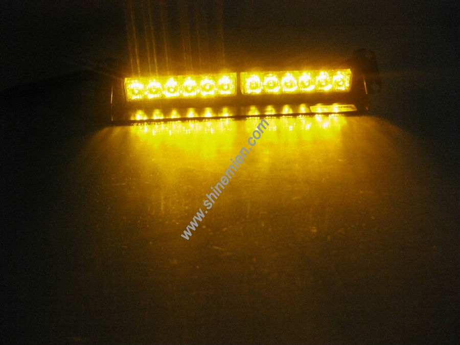 Led Emergency Strobe Warning Fireman Lightbar 12leds Windshield Light Amber