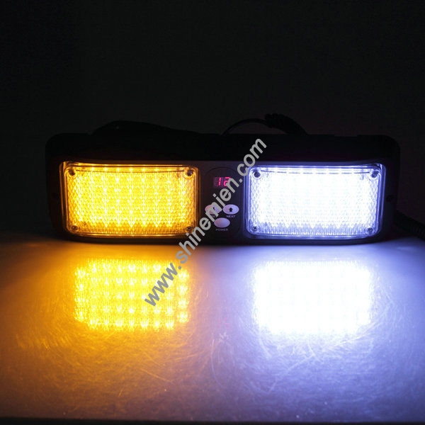 86LED Super Bright Car Truck Emergency LED Visor Lights Strobe Light Amber&White