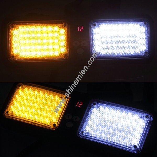 86LED Super Bright Car Truck Emergency LED Visor Lights Strobe Light Amber&White