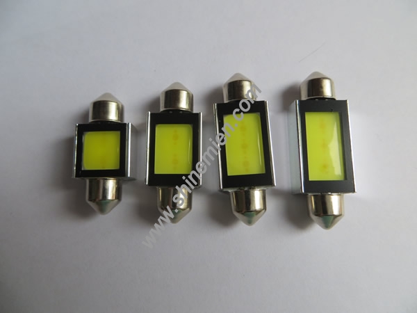 31/36/39/42 mm COB  Dome Festoon Interior Panel Light Aluminum Shell2x 31mm COB 2Chips SMD LED 2W Do