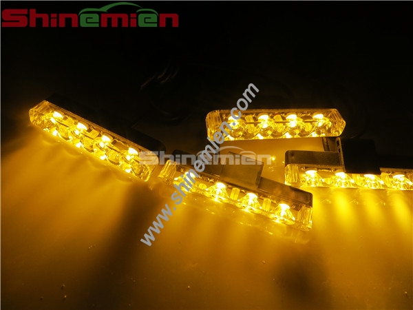 New Arrival 4x4LED Car Flashing Grill Strobe Light Lamp Amber color