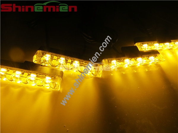 New Arrival 4x4LED Car Flashing Grill Strobe Light Lamp Amber color