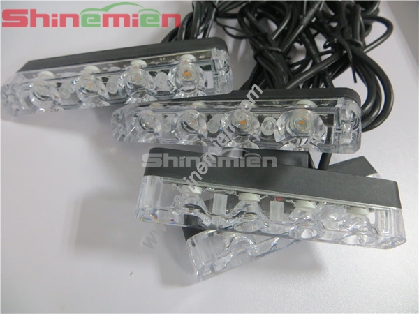 New Arrival 4x4LED Car Flashing Grill Strobe Light Lamp Amber color