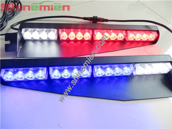 Split Visor Dash 32 LED Emergency Warning Strobe Light Mount Deck LED Lamp Bar 