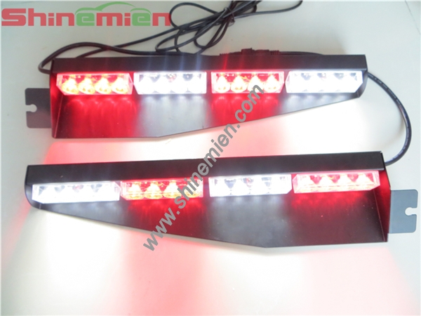 Split Visor Dash 32 LED Emergency Warning Strobe Light Mount Deck LED Lamp Bar 