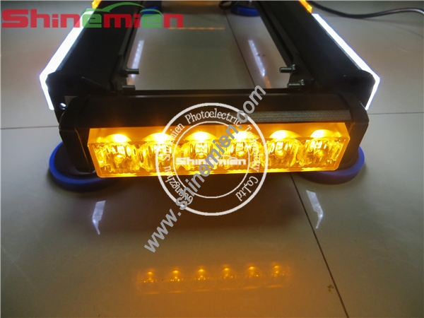 New 36 LED Amber & White Emergency Hazard Warning LED Mini bar Strobe Light with Magnetic Base