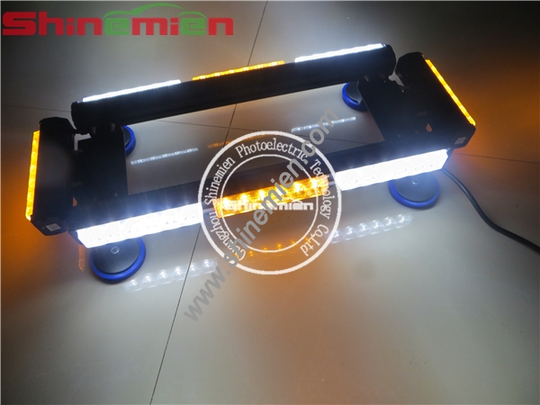 48 LED Low Truck Emergency Light Bar Strobe lights with magnetic legs and cigarette plug12V /24V