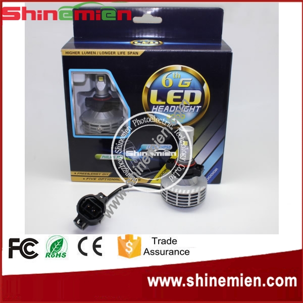  G6 no fan design super bright high low beam 22w H16 auto led headlight bulb