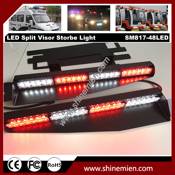 12V 48 LED 15 modes Flashing Led Warning Strobe Split Mount Deck Dash Light bar