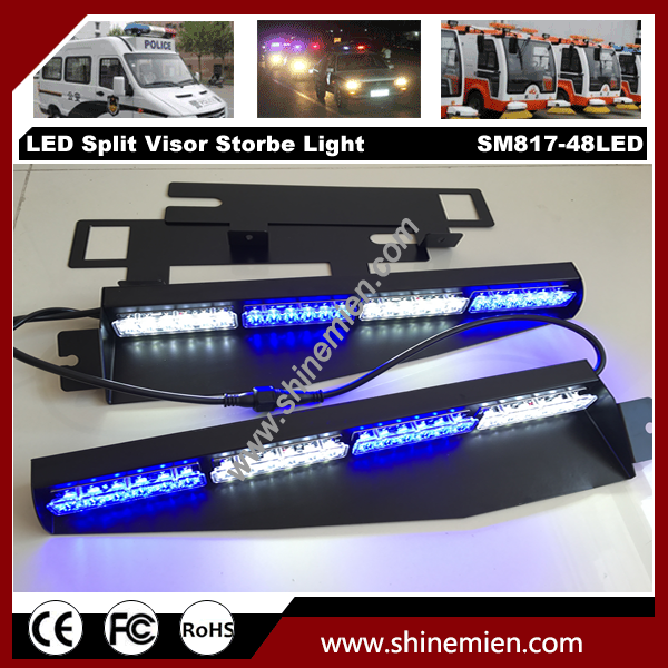 12V 48 LED 15 modes Flashing Led Warning Strobe Split Mount Deck Dash Light bar