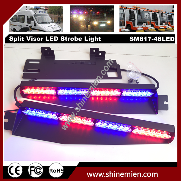 12V 48 LED 15 modes Flashing Led Warning Strobe Split Mount Deck Dash Light bar