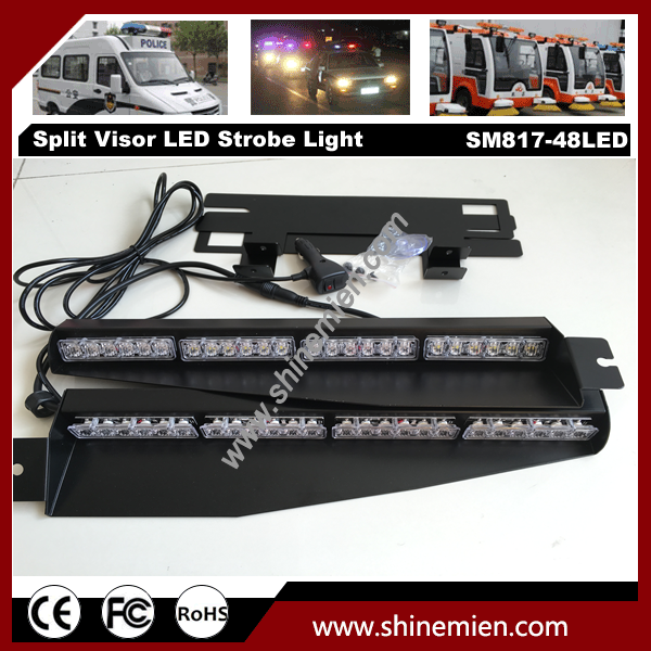 12V 48 LED 15 modes Flashing Led Warning Strobe Split Mount Deck Dash Light bar