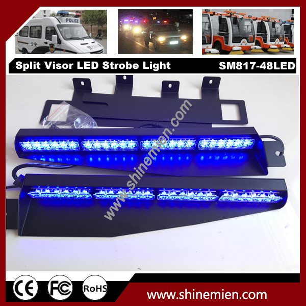 12V 48 LED 15 modes Flashing Led Warning Strobe Split Mount Deck Dash Light bar