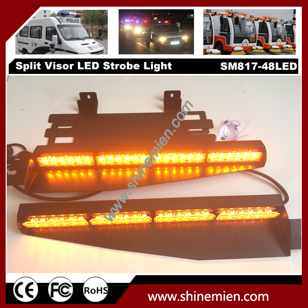 12V 48 LED 15 modes Flashing Led Warning Strobe Split Mount Deck Dash Light bar