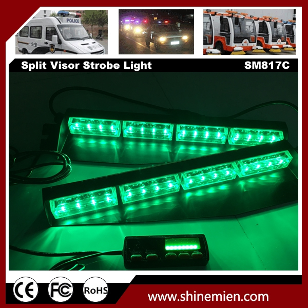 Interior Emergency LightBar White Strobe 32 LED Light Bar Split Visor Dash Deck with New Digital Con