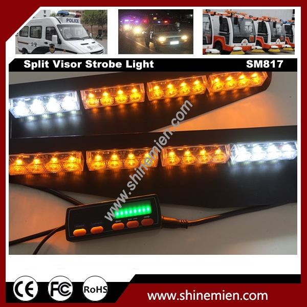  Emergency Led Warning Strobe Visor Light Split Mount Deck Dash 32 LED Lightbar New Display Control