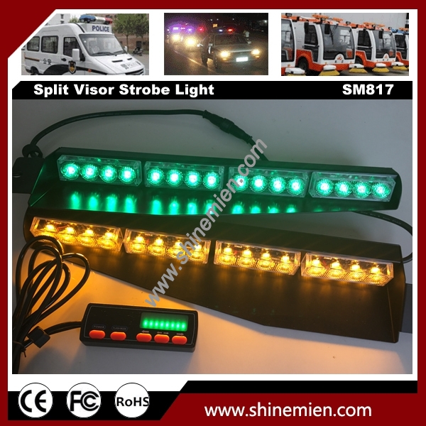  Emergency Led Warning Strobe Visor Light Split Mount Deck Dash 32 LED Lightbar New Display Control