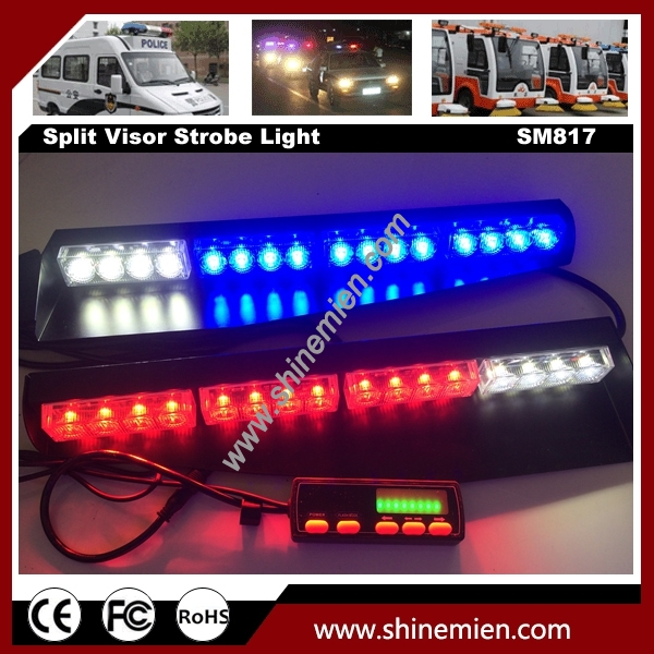  Emergency Led Warning Strobe Visor Light Split Mount Deck Dash 32 LED Lightbar New Display Control