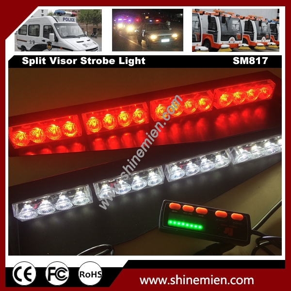  Emergency Led Warning Strobe Visor Light Split Mount Deck Dash 32 LED Lightbar New Display Control