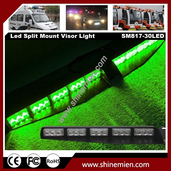 Led Split Mount Visor Light SM817-30LED3.jpg 30LED Emergency Led Warning Strobe Visor Light Split Mount Deck Dash Lightbar