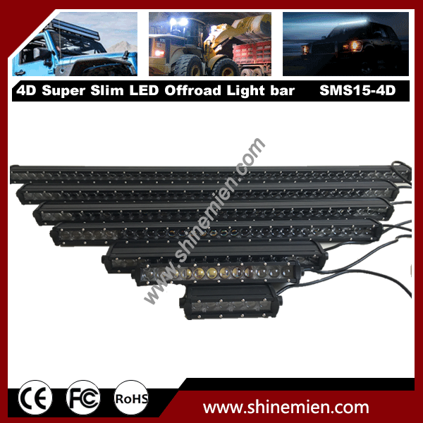 Slim Single Row 19 inch 90W 5W CREE LED 4D Lens OffRoad Spot Light Bar 