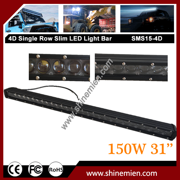 31inch Cree Slim Single Row 4D LED Work Light Bar 150w For 4X4 Offroad 