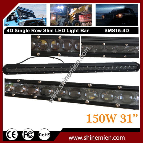 31inch Cree Slim Single Row 4D LED Work Light Bar 150w For 4X4 Offroad 