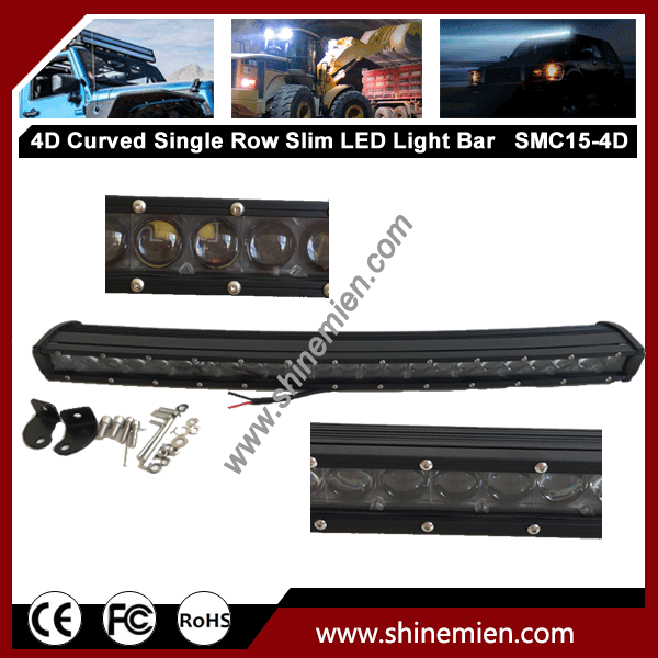 12V 24V CR EE 4D LED light bar 25 inch 120W Slim Single Row Spot Beam Super bright for ATV 4x4 offro