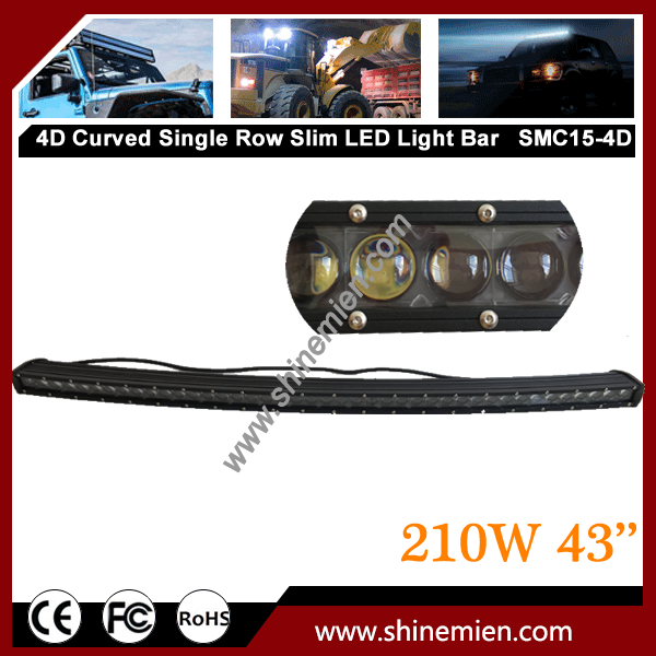 43inch 210W 4D Single Row CR EE Slim Led Offroad Light Bar Spot Boat 4WD Truck Underwater High Power