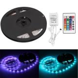 5M SMD RGB Flexible Ribbon Strip light 150 LED 12V Power Adapter + 24 Key Remote 