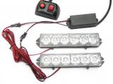 Auto Strobe Lights 2x6 LED Flash Warning Police Firemen Auto Grille Light 