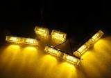  New 8 x 3 LEDs High Power 1W Amber Strobe Grill Light Light Bar 