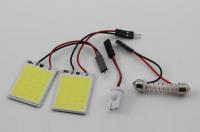 Car Vehicle White 24 COB LED Interior Light Panel With T10 Festoon Adapter