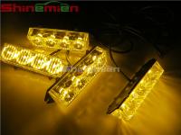 Car Strobe Lights 4x4 LED Flash Warning Police Firemen Auto Grille