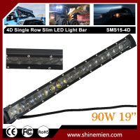 Slim Single Row 19 inch 90W 5W CREE LED 4D Lens OffRoad Spot Light Bar 