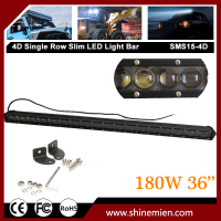 Slim Single Row 4D CREE LED Light Bar 36 Inch 180W Combo Spot Flood Beam Work Offroad 4WD 